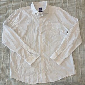 Johnnie-O Men’s Performance White Button Down Shirt Large Stretch Long Sleeve